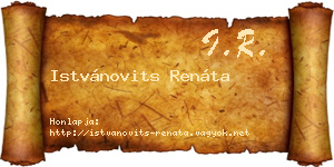 Istvánovits Renáta névjegykártya